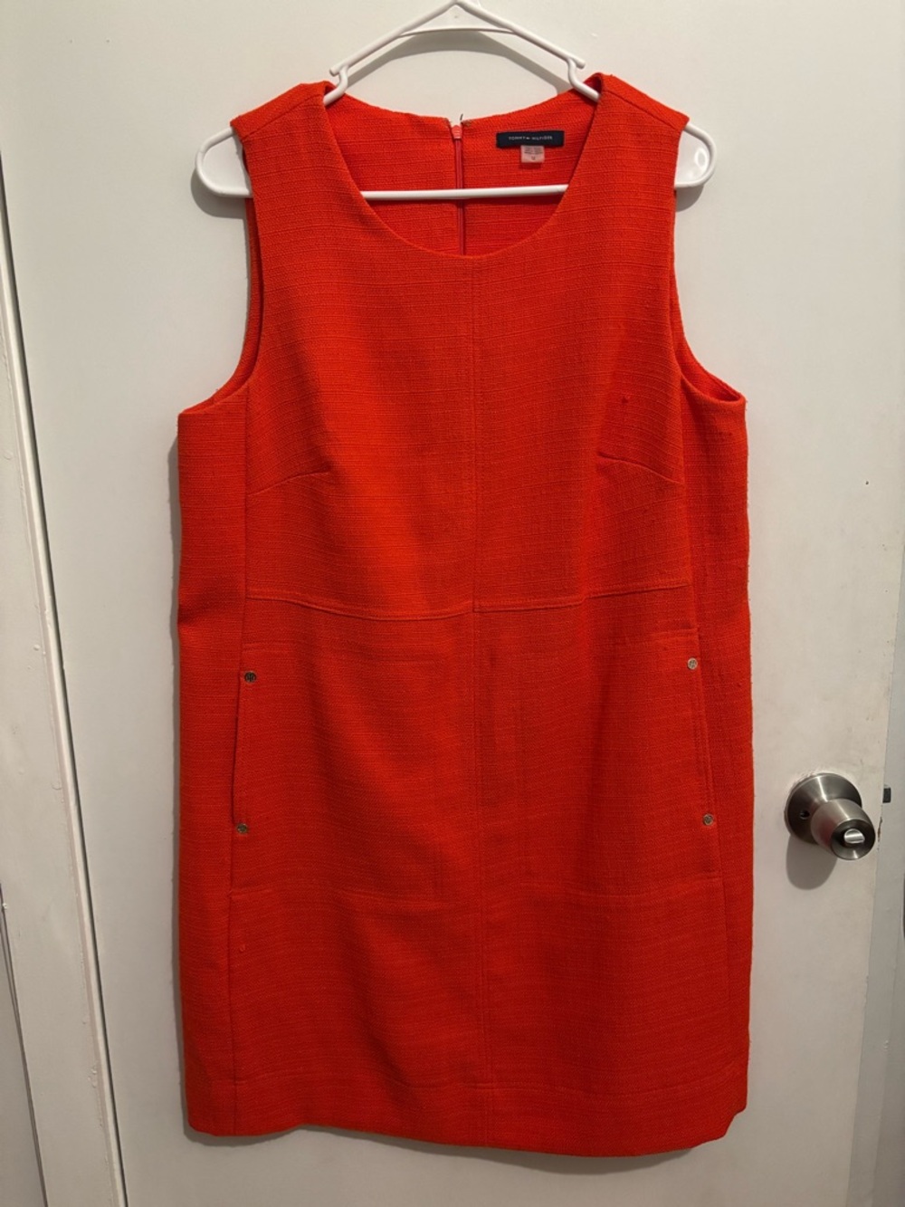Tommy Hilfiger Sleeveless Shift Dress - Bright Orange